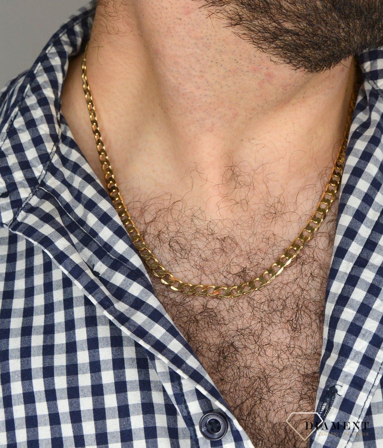 Złoty łańcuszek 585 pancerka 6 mm DIA-LAN-1114-585 6mm ✅ Złoty łańcuszek o splocie pancerki ✅.jpg